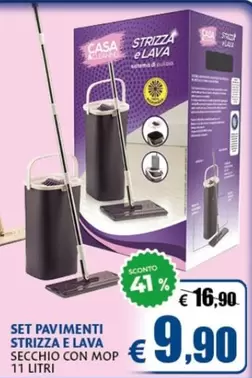 Offerta per Set Pavimenti Strizza E Lava Secchio Con Mop a 9,9€ in Casa & Co