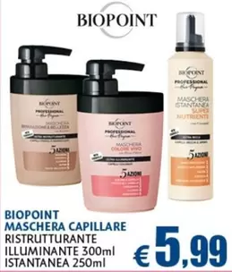 Offerta per Biopoint - Maschera Capillare Ristrutturante Illuminante Istantanea a 5,99€ in Casa & Co