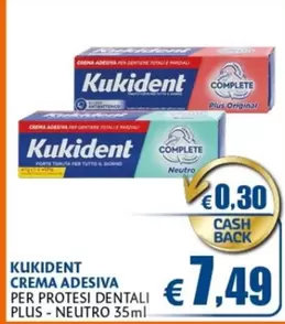 Offerta per Kukident - Crema Adesiva Per Protesi Dentali Plus a 7,49€ in Casa & Co