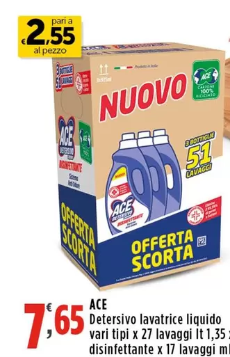 Offerta per Ace - Detersivo Lavatrice Liquido a 7,65€ in Carrefour Express