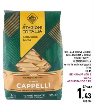 Offerta per Le Stagioni D'Italia - Pasta Trafilata Al Bronzo Senatore Cappelli a 2,15€ in Conad City