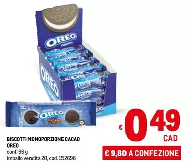 Offerta per Oreo - Biscotti Monoporzione Cacao a 0,49€ in Metro