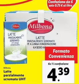 Offerta per Milbona - Latte Parzialmente Scremato UHT a 4,39€ in Lidl