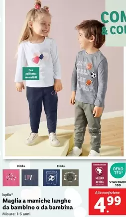 Offerta per Lupilu - Maglia A Maniche Lunghe Da Bambino O Da Bambina a 4,99€ in Lidl