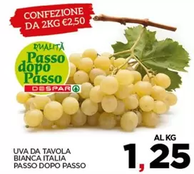 Offerta per Despar - Passo Dopo Passo - Uva Da Tavola Bianca Italia a 1,25€ in Interspar