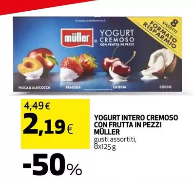 Offerta per Muller - Yogurt Intero Cremoso Con Frutta In Pezzi a 2,19€ in Coop