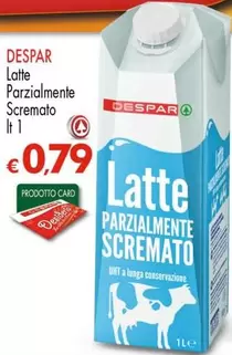 Offerta per Despar - Latte Parzialmente Scremato a 0,79€ in Eurospar