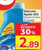 Offerta per Ace - Detersivo Liquido a 2,89€ in Eurospar