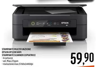 Offerta per Epson - Stampante Multifunzione Espon Xp200 Wifi Stampante Scanner Copiatrice a 59,9€ in Emisfero