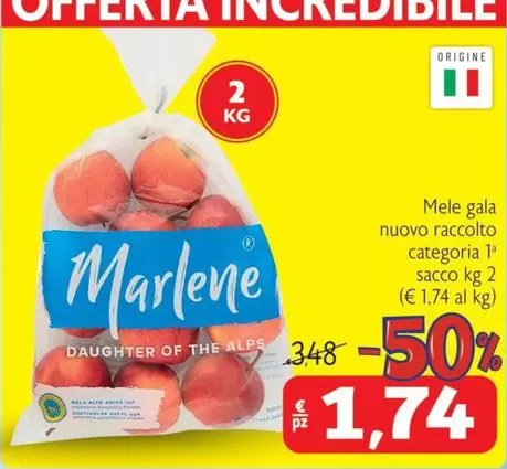 Offerta per Marlene - Mele Gala Nuovo Raccolto Categoria 1a a 1,74€ in Junior W