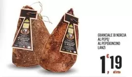 Offerta per Lanzi - Lanza - Guanciale Di Norcia Al Pepe/ Al Pepe/Oncino a 1,19€ in Despar