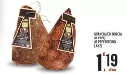 Offerta per Lanzi - Lanza - Guanciale Di Norcia Al Pepe/ Al Pepe/Concino a 1,19€ in Despar