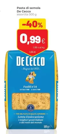 Offerta per De Cecco - Pasta Di Semola a 0,99€ in Coop