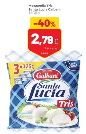 Offerta per Galbani - Mozzarella Tris Santa Lucia a 2,79€ in Coop