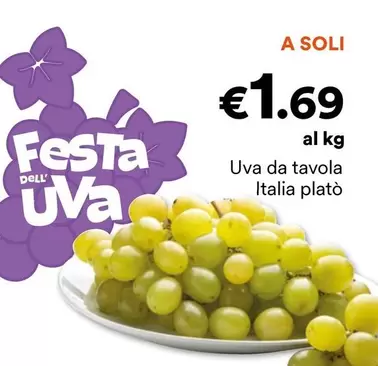 Offerta per Uva Da Tavola Italia Platò a 1,69€ in Unes