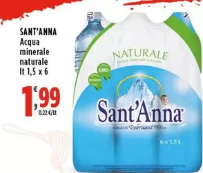 Offerta per Sant'anna - Acqua Minerale Naturale a 1,99€ in Supermercati Rossotono Market