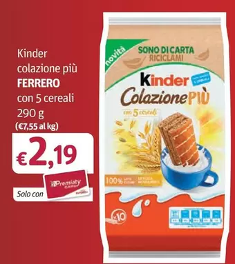 Offerta per Ferrero - Kinder Colazione Più a 2,19€ in Iper Futura