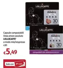 Offerta per Solo - Lollocaffe - Capsule Compostabili Linea Amore Assouto a 5,49€ in Iper Futura