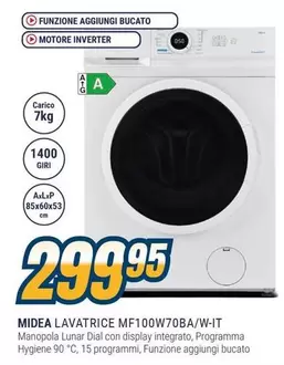 Offerta per Midea - Lavatrice MF100W70BA/W-IT a 299,95€ in Sinergy