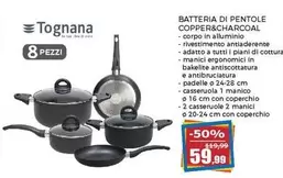 Offerta per Tognana - Batteria Di Pentole Copper&charcoal a 59,99€ in Happy Casa Store