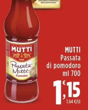 Offerta per Mutti - Passata Di Pomodoro a 1,15€ in Supermercati Rossotono Easy