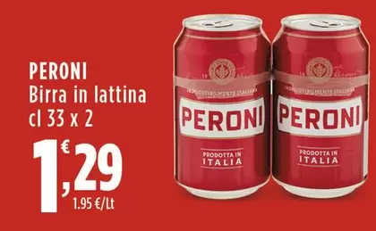 Offerta per Peroni - Birra In Lattina a 1,29€ in Supermercati Rossotono Easy