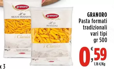 Offerta per Granoro - Pasta Formati Tradizionali a 0,59€ in Supermercati Rossotono Easy