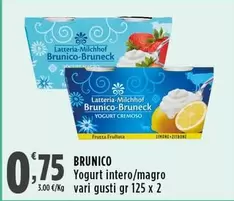 Offerta per Brunico - Yogurt Intero/magro a 0,75€ in Supermercati Rossotono Easy