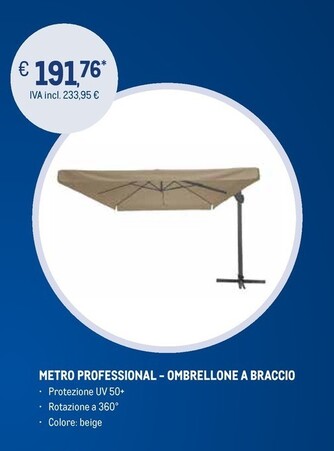 Offerta per Metro Professional Ombrellone A Braccio a 191,76€ in Metro