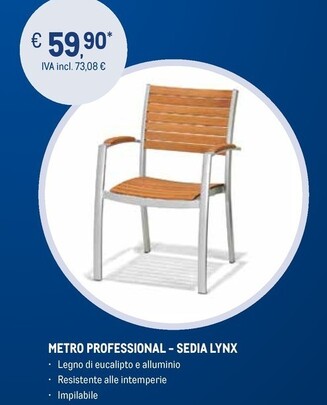 Offerta per Metro Professional Sedia Lynx a 59,9€ in Metro
