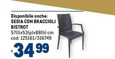 Offerta per Sedia Con Braccioli Bistrot a 34,99€ in Metro