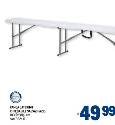 Offerta per Panca Catering Ripiegabile Salvaspazio a 49,99€ in Metro