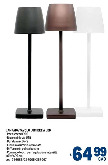 Offerta per Lampada Tavolo Lumiere A Led a 64,99€ in Metro