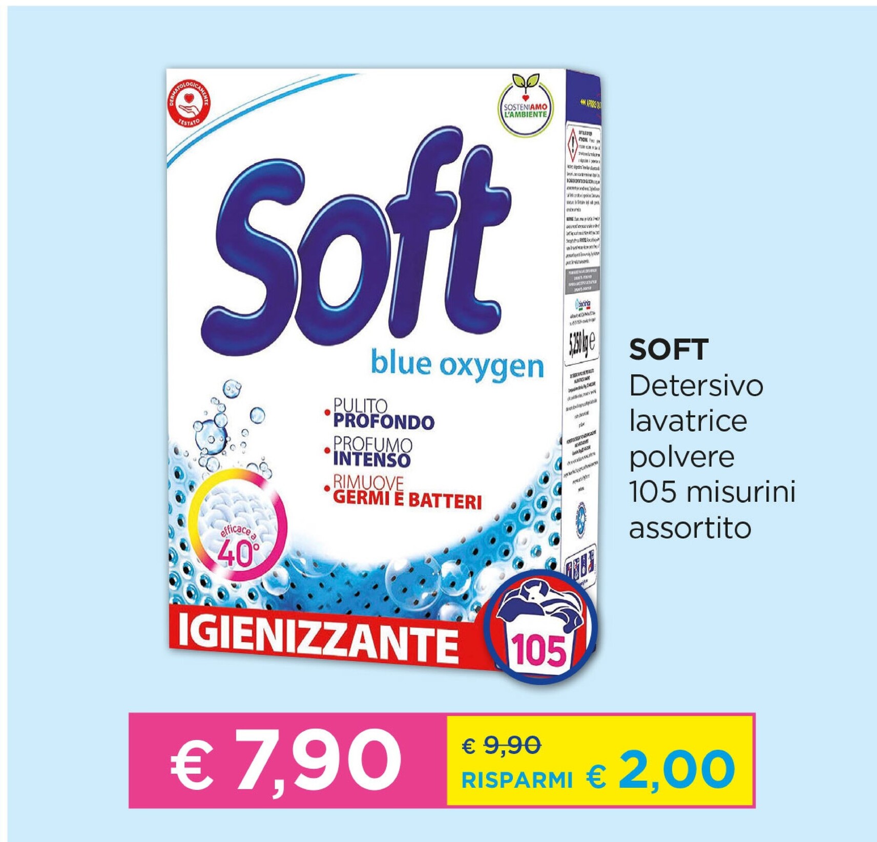 Offerta per Soft Detersivo Lavatrice Polvere a 7,9€ in Acqua & Sapone
