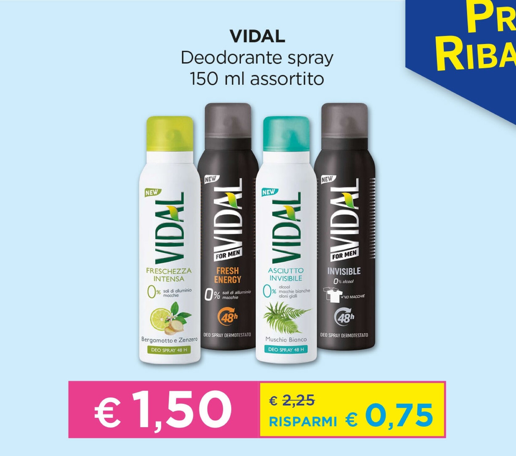 Offerta per Vidal Deodorante Spray a 1,5€ in Acqua & Sapone