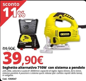 Offerta per Seghetto Alternativo 710w Con Sistema A Pendolo a 39,9€ in Bricoio