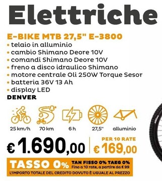 Offerta per E-bike Mtb E-3800 a 1690€ in Iper La grande i